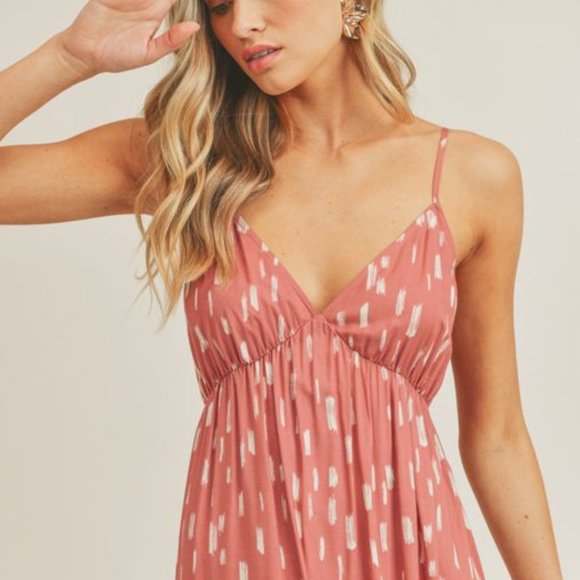 ❤️HP! Mauve Cream Printed Tiered Maxi Dress - Picture 7 of 11